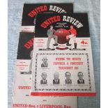 MANCHESTER UNITED HOME PROGRAMMES 1954-55 X 3