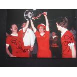 LIVERPOOL - PHOTOGRAPH OF TOMMY SMITH & PHIL NEAL WITH THE EUROPEAN CUP AUTOGRAPHED BY BOTH