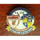 2008 LIVERPOOL V HAVANT & WATERLOOVILLE MATCH BADGE