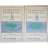 1954-55 BLACKBURN ROVERS HOMES X 2 - DERBY & NOTTS COUNTY