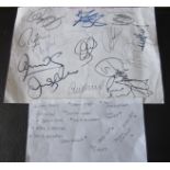 MANCHESTER UNITED - 1998-99 TREBLE WINNING TEAM AUTOGRAPHS X 15