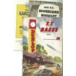 MOTORCYCLE RACING - 1955 ISLE OF MAN TT PROGRAMME SCORE BOOK & MAP