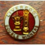 LIVERPOOL - 1986 DOUBLE WINNERS BADGE