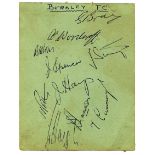 BURNLEY F.C 1940'S AUTOGRAPHS X 10 & WARWICKSHIRE C.C.C X 3