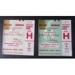 1966 WORLD CUP TICKETS - ARGENTINA V SPAIN & ARGENTINA V W.GERMANY