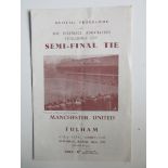 1958 FA CUP SEMI-FINAL MANCHESTER UNITED V FULHAM AT VILLA PARK