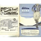 1956/57 PRESTON P.N.E. V WEST BROMWICH W.B.A. HOME AND AWAY