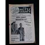 1957 NOTTS COUNTY V MANCHESTER CITY - FRIENDLY