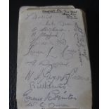 NEWPORT COUNTY AUTOGRAPHED ALBUM PAGE FROM THE 1938-39 CHAMPIONSHIP SEASON