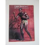 BOXING - FRANK BRUNO HAND SIGNED PUBLICITY CARD