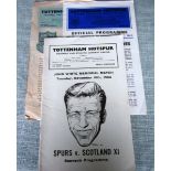 TOTTENHAM PROGRAMMES - MEMORIAL GAME, RESERVES & LONDON CUP