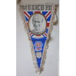 1970 WORLD CUP ENGLAND PENNANT - BOBBY CHARLTON OF MANCHESTER UNITED