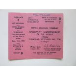 SPEEDWAY CHAMPIONSHIP OF THE WORLD FINAL UNUSED TICKET 1954