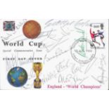 1966 WORLD CUP POSTAL COVER HAND SIGNED BY 12 INCLUDING MOORE, RAMSEY,