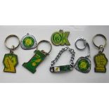 NORWICH CITY - COLLECTION OF VINTAGE KEY RINGS + BRACELET