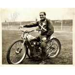 SPEEDWAY - WALLY GREEN WEST HAM HAND SIGNED PHOTOGRAPH