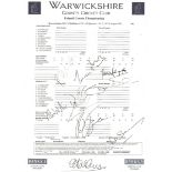 CRICKET - 2003 SCORECARD WARWICKSHIRE V MIDDLESEX MULTI SIGNED