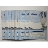 WEST BROMWICH ALBION HOME PROGRAMMES 1959-60 X 21