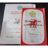 ATHLETICS - 1958 COMMONWEALTH GAMES OFFICIAL PROGRAMME + EXTRA'S