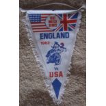 SPEEDWAY - 1982 ENGLAND V U.S.A. PENNANT