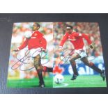 MANCHESTER UNITED - TWO PHOTO'S OF PAUL INCE BOTH HAND SIGNED