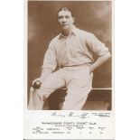 CRICKET - 1923 WARWICKSHIRE HARRY HOWELL ORIGINAL POSTCARD ( ALSO PLAYED FOOTBALL FOR WOLVES )