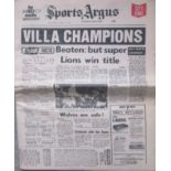 ASTON VILLA LEAGUE CHAMPIONS SPORTS ARGUS 1981