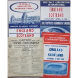 ENGLAND V SCOTLAND COLLECTION OF OFFICIAL SONGSHEETS - 1949, 1957, 1963, 1969