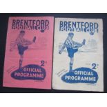 1946-47 BRENTFORD V ARSENAL & LIVERPOOL