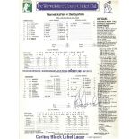 CRICKET - 1992 WARWICKSHIRE V DERBYSHIRE SIGNED BY ALLAN DONALD