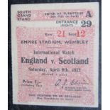 1932 ENGLAND V SCOTLAND TICKET