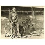 SPEEDWAY - ERNIE BRECKNELL (AUSTRALIAN) WEST HAM HAND SIGNED PHOTOGRAPH