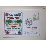 1980 FA CUP FINAL ARSENAL V WEST HAM LTD EDITION POSTAL COVER AUTOGRAPHED BY GEORGE COURTNEY ( REF )