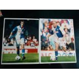 BLACKBURN ROVERS - TWO HAND SIGNED PRESS PHOTOGRAPHS