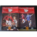 MANCHESTER UNITED HOME PROGRAMMES 1998-99 TREBLE WINNING SEASON