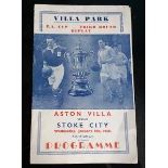 1957-58 ASTON VILLA V STOKE CITY FA CUP PIRATE PROGRAMME