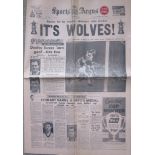 1960 FA CUP FINAL BLACKBURN V WOLVES SPORTS ARGUS NEWSPAPER