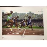 ATHLETICS / OLYMPICS - LINFORD CHRISTIE LIMITED EDITION HAND SIGNED PRINT