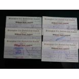 BIRMINGHAM CITY - SMALL COLLECTION OF OFFICIAL CLUB CHEQUES