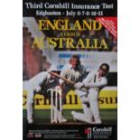 CRICKET - 1980'S POSTER ENGLAND V AUSTRALIA @ EDGBASTON WARWICKSHIRE