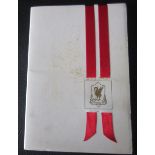 LIVERPOOL - 1971 FA CUP FINAL MENU