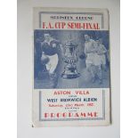 1957 FA CUP SEMI-FINAL A.VILLA V WEST BROMWICH ALBION PIRATE PROGRAMME - PLAYED AT WOLVES