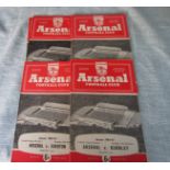 ARSENAL HOME PROGRAMMES 1960-61 X 9