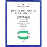 1964 EUROPEAN CUP WINNERS CUP FINAL - SPORTING PORTUGAL V M T K BUDAPEST