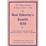 CRICKET - WARWICKSHIRE C.C.C. 1979 FIXTURE LIST