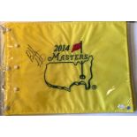 GOLF - BUBBA WATSON HAND SIGNED 2014 MASTERS GOLF FLAG COMES WITH COA