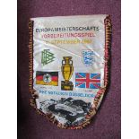 LARGE 1987 WEST GERMANY V ENGLAND PENNANT