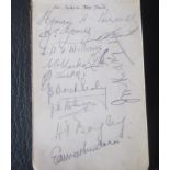 CRICKET - WEST INDIES AUTOGRAPHED ALBUM PAGE FROM 1939