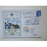1972 DERBY V BENFICA LTD EDITION POSTAL COVER AUTOGRAPHED BY ROY McFARLAND