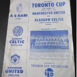 1970 CELTIC V MANCHESTER UNITED PLAYED IN CANADA